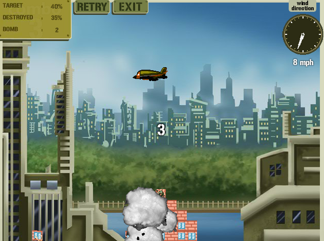 战机轰炸城市小游戏