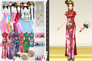 牡丹花中式服装