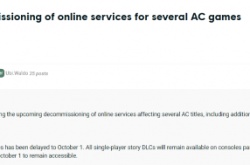 育碧刺客信条老游戏关服延至10月1日 主机DLC可继续使用