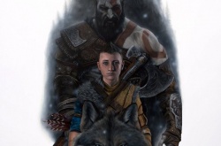 战神诸神黄昏首张艺术插画公布 父与子熊与狼