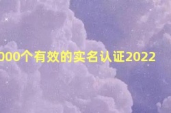 10000个有效的实名认证2022最新一览