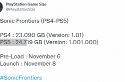 索尼克未知边境PS5版约25G 11月6日开启预加载