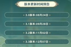 原神3.3版本什么时候更新?原神3.3版本更新时间一览